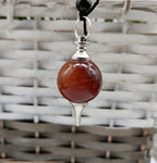 Amazing Gemstone Crystals and Healing Stones Carnelian Necklace - Gold Chain Necklace Pendant - Real Crystal Necklace - color: Ball, size: 1 PIECE