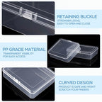 Jetec 6 Pieces Mini Plastic Clear Beads Storage Containers Box for Collecting Small Items, Beads, Jewelry, Business Cards, Game Pieces, Crafts (5 x 4 x 1.3 Inch) - size: 5 x 4 x 1.3 Inch