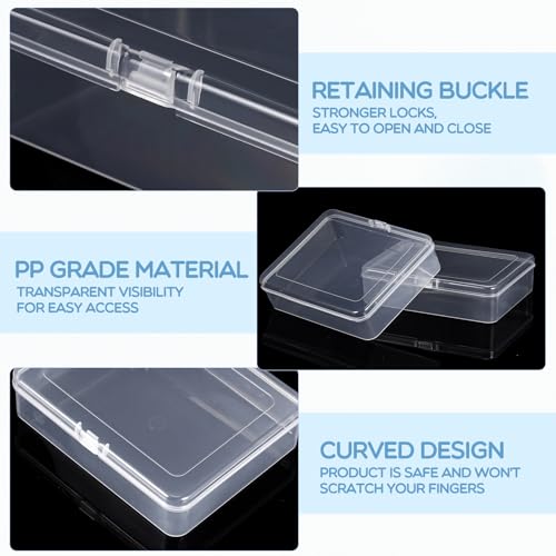 Jetec 6 Pieces Mini Plastic Clear Beads Storage Containers Box for Collecting Small Items, Beads, Jewelry, Business Cards, Game Pieces, Crafts (5 x 4 x 1.3 Inch) - size: 5 x 4 x 1.3 Inch