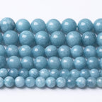 Blue Chalcedony Beads Gemstone Round Crystal Energy Jade Stone Beads for Jewelry Making DIY Bracelet Necklace 1 Strand 15.5inch 90PCS 4MM - color: Blue chalcedony, size: 4MM