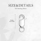 925 Sterling Silver Lobster Clasp for DIY Necklace Bracelet Jewelry Making, Double Spring Clasp with Closed Jump Rings, Necklace Extender Clasp Connector Bracelet Extension (Style 9) - style: Style 9