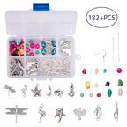 SUNNYCLUE 1 Box DIY 10 Pairs Starfish Mermaid Dragonfly Dangle Earring Making Kit Jewelry Making Supplies Beading Starter Kits for Beginner Adults Fish Hook Silver, Instruction - color: Ocean Earrings 1