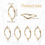 FASHEWELRY Golden Bow Connector Charms Bulk, Christmas Bowknot Link Charms, Infinity Links Geometric Hollow Bezel Pendants for Earring Bracelet Necklace Keychains Jewelry Making - color: Light Gold-Oval