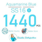 1440pcs SS16 4.0mm Aquamarine Flatback Rhinestones bulk K9 Glass Water Blue Crystals Nail Art Gems Round Stones Diamonds Lake Blue Nail Charms Jewels for Nails Eyes Face Makeup Crafts DIY Tumblers etc - color: Aquamarine, size: Ss16