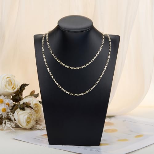 Crisjanggo 32.8 Feet Gold Paperclip Chains for Jewelry Making 14K Gold Plated Brass Jewelry Making Chains Roll Bulk for Bracelet Women DIY Craft Chain - color: 1:1 Paperclip Gold