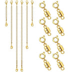 MKCYD Necklace Extender and Magnetic Necklace Clasp, Magnetic Clasps for Bracelet Extenders Gold Chain Extension for Jewelry Repair Kit - color: 14Pcs Gold