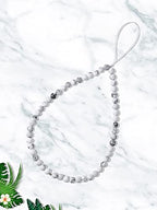 Semi-Precious Gem Stones Beaded Phone Charm Cell Phone Lanyard Wrist Strap Handmade Natural Gemstone Phone Chain string - color: White Howlite