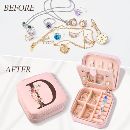 Inngeroo Christmas Gift for Women, Christmas Travel Jewelry Case Box Organizer Personalized Gifts for Mom Wife Women, Gift for Friend Sister Grandma Aunt - style: D