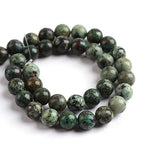 Natural Stone Beads 6mm African Turquoise Polished Round Smooth Gemstone Beads for Jewelry Making Adults 15 Inch(African Turquoise,6mm) - color: African Turquoise, size: 6mm