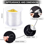 OBSEDE 1Roll/100m 0.6mm Crystal Thread Fibre Stretch Elastic Clear Cord Jewelry Beading String Fishing Line - size: 0.6mm