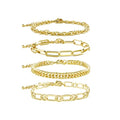 Waterproof Gold Chain Bracelet For Women Non Tarnish,14K Gold Plated Link Dainty Bracelets Stake Layered Bracelet Set Hypoallergen Gold Jewelry - color: Style-11