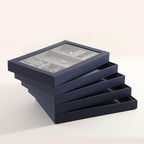 Dark Blue Jewelry Display Tray Ring Necklace Earring Bangle Organizer Multifunctional Storage Case for Jewelry Showcase (Long 3 Grids Tray) - color: 07-3 Gird Tray