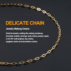KYUNHOO 16.4FT/5M Stainless Steel Paperclip Chain Roll Gold Plated Jewelry Making Chains Spool Bulk Jewelry Links with Lobster Clasps Jump Rings for Crafting DIY - color: Paperclip Gold