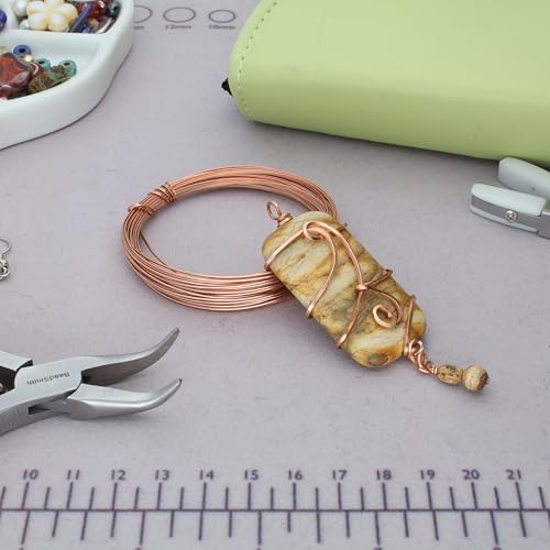 The Beadsmith Half-Round Craft Wire – Soft Temper Jewelry Wire, Copper Color, 21 Gauge, 7 Yards - color: Copper, size: 21 Gauge