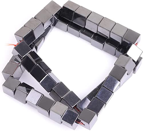 HAAMIIQII 65pcs 6mm Natural Black Hematite Loose Gemstone Beads Square Shape Spacer Stone Beads for Jewelry Making DIY Bracelets Necklaces Crafting - color: Square Shape, size: 6mm