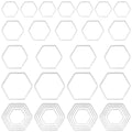 80 Pcs 4 Sizes Hexagon Open Bezel Blank Open Back Bezel Pendants Metal Frame Open Bezel Linking Ring for Dangling Earrings Necklace UV Resin Crafts DIY Jewelry Making (Silver) - color: Hexagon-silver