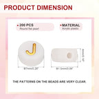 HARFINGTON 200 Pcs 4x7mm Acrylic Letter Beads, Round White Alphabet Beads Letter J, Alphabet Spacer Beads for Jewelry Making Bracelets Necklaces - style: Letter J