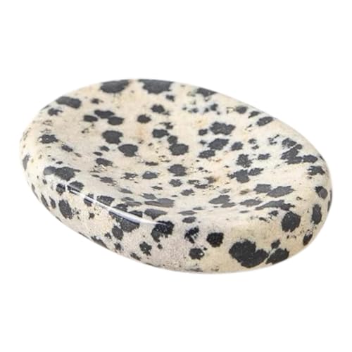 Dalmention Jespar Worrystone, Natural Thumb Stone for Anxiety Relief and Stress,Pocket Stone Crystals for Grounding,Meditation and Reiki Healing Polished Palmstone with Valvet Pouch - color: Dalmention