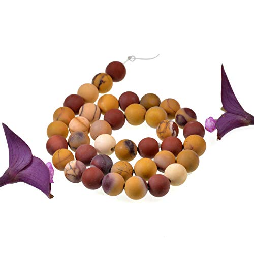 Natural Matte Gemstone Round Spacer Beads (4mm, Mookaite Jasper) - color: Mookaite Jasper, size: 4mm