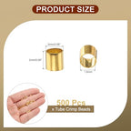 uxcell 500 Pcs Tube Crimp Beads, 2x2mm Copper Crimp Beads End Stopper Beads Tiny Loose Spacer Beads for Earrings Necklaces Bracelets Pendant DIY Crafts, Gold - color: Gold, size: 1.6 mm