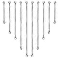 Necklace Extenders, 10Pcs Stainless Steel Silver Necklace Bracelet Anklet Extension Chains with Lobster Clasps and Closures for Jewelry Making - color: Silver