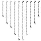 Necklace Extenders, 10Pcs Stainless Steel Silver Necklace Bracelet Anklet Extension Chains with Lobster Clasps and Closures for Jewelry Making - color: Silver