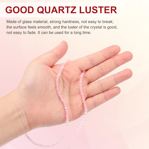 PATIKIL 4 mm Natural Clear Quartz Loose Beads, 2 Strands Crystal Round Stone Strand Beads Gemstone Loose Bead Spacer Beads for Jewelry Making DIY Necklace Bracelet, Pink - color: Pink, size: 4 mm