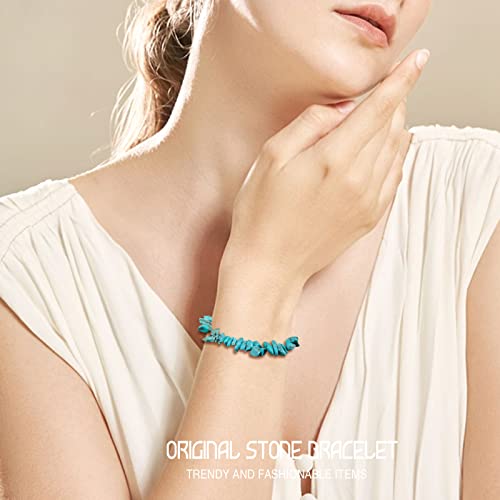 Natural Raw Gemstone Bracelets, Natural Crystal Chip Bead Bracelet, Healing Stone Beaded Bracelets for Women Men Girls Gifts