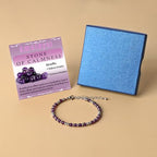 LPBeads Beaded Bracelets for Women Energy Gemstone Charm Jewelry Adjustable Bracelet Gifts for Mom, Daughter, Wife, Friends, Bestie - color: Amethyst