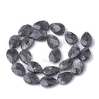 Craftdady 40pcs Faceted Teardrop Natural Labradorite Beads Energy Healing Crystal Gemstone Loose Beads Polished Chakra Stone Loose Beads 18x13mm for DIY Jewelry Crafts - color: Labradorite