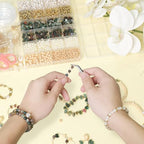 TOIPINIO Bracelet Making Kit Jewelry Making Supplies Kit Natural Stone Beads for Irregular Natural Stone with for DIY Craft -1736 PCS Friendship Bracelet/Necklace/Earrings for Adults (Indian Jasper) - color: Indian Jasper