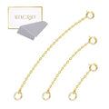 14K Gold Necklace Extenders 925 Sterling Silver Chain Extension Necklace Bracelet Anklet Extender for Jewelry Making (1 2 3 inch) - color: Gold