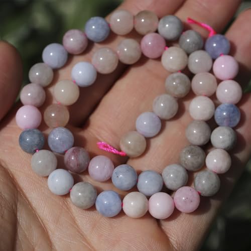 Natural Stone Beads 8mm Polished Round Smooth Gemstone Beads for Jewelry Making Supplies 15 Inch(45 Beads) (Morgan) - color: Morgan-45pcs