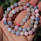 Natural Stone Beads 8mm Polished Round Smooth Gemstone Beads for Jewelry Making Supplies 15 Inch(45 Beads) (Morgan) - color: Morgan-45pcs