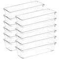 12 Pack Drawer Organizer - 3" X 9" Clear Acrylic Storage Bins with Non-Slip Pads, Versatile Desk Tray for Makeup, Jewelry, Kitchen, Bathroom, and Office Organization - size: 3"X 9"