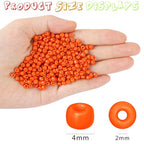 2200pcs Glass Seed Beads Bulk - 4mm, Mini, Spacer & Loose Beads for Jewelry Making & DIY Crafts (Orange Red) - color: Orange Red