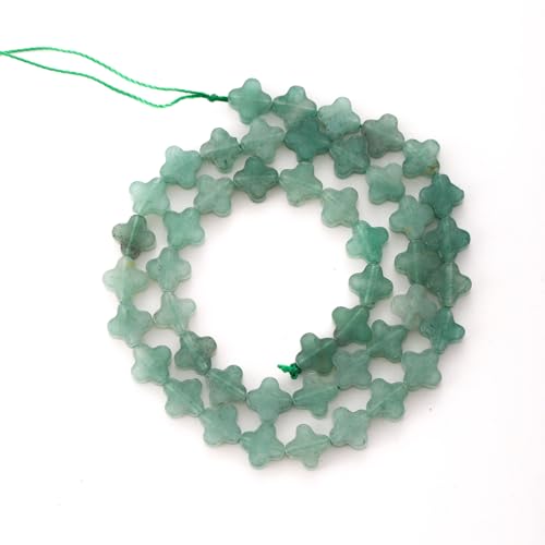 8mm Natural Green Aventurine Gemstone Faceted Clovers Beads Four-Leaf Spacer Loose Beads for DIY Jewelry Making Beads - color: Green Aventurine