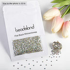 beadsland 1440pcs Flat Back Crystal Rhinestones Round Gems for Nail Art and Craft Glue Fix, CrystalAB, SS10, 2.7-2.9mm - color: Crystal AB, size: SS10/1440pcs