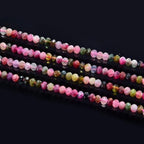 Adabele 15 Inch Natural Pink Tourmaline Healing Gemstone 4mm x 3mm Tiny Small Faceted Round Rondelle Loose Beads Stone Spacer (125-135pcs) for Craft Jewelry Making GK-B1 - color: Pink Tourmaline, size: 4mm x 3mm - 15 inch/1 strand