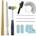 Ring Sizer Measuring Tool Metal Ring Mandrel and Mallet for Ring Making Ring Size Measurer Ring Shaper to Fix Bent Rings Jewelry Sizing Reshaper Repair Kit with Hammer (12-Ring Sizer Tool) - color: 12-RING SIZER TOOL