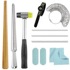 Ring Sizer Measuring Tool Metal Ring Mandrel and Mallet for Ring Making Ring Size Measurer Ring Shaper to Fix Bent Rings Jewelry Sizing Reshaper Repair Kit with Hammer (12-Ring Sizer Tool) - color: 12-RING SIZER TOOL