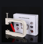Manual Nailed Bead Machine Pearl Beads Rivet Setter DIY Handmade Pearl Setting Machine Tools Beading Attach Tool Portable (White)