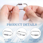 4 Pcs Locking Carabiner Small, Oval Jewelry Carabiner, Silver Carabiner Clasp, Metal Carabiner Necklace for DIY Necklace Bracelets Jewelry Making Hook (Silver) - color: 4 Pcs-Silver, Gold, Style2