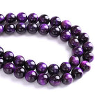 6mm 60pcs A+ Natural Purple Tiger Eye Stone Beads Round Spacer Loose Beads for Jewelry Making DIY Bracelet Necklace 15" Inch - color: Purple Tiger Eye Stone, size: 6mm
