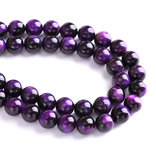 6mm 60pcs A+ Natural Purple Tiger Eye Stone Beads Round Spacer Loose Beads for Jewelry Making DIY Bracelet Necklace 15" Inch - color: Purple Tiger Eye Stone, size: 6mm