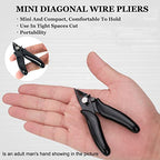 BOENFU 3.5 Inches Mini Cutter with Lock, Flush Cutters, Small Wire Snips, Micro Wire Cutter with Spring, Black - color: 3.5 Inches - Black Handle