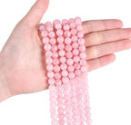 LAIDANLA Rose Quartz 8mm Natural Stone Beads Round Loose Gemstone Stone Beads for DIY Bracelet Necklace Earrings Jewelry Making Polishing Genuine Real Beading Crystal 96PCS 2 Strand 32" - color: K-Rose Quartz, size: 8mm
