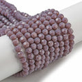 Perlin Czech Bohemian Crystal Glass Beads Faceted Round 4mm 90 Pieces Loose Spacer 1 Strand Beads for DIY Jewelry Earrings Necklace Bracelet Making (Purple Opaque) - color: Purple opaque