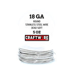 Solid Bare Stainless Steel Wire Round Selection, Dead Soft, 5OZ, 18 Gauge - color: Stainless Steel, size: Stainless Steel 5 OZ - 18 GA