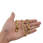 HAHIYO Purse Chain Strap 15.7 Inches Yellow Gold for Shoulder Cross Body Sling Handbag Clutch Replacement Comfortable Flat 0.4" Wide 2.4mm Extra Thick Metal 1 Pack - size: Yellow Gold 15.7 inches